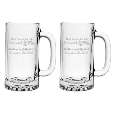 Susquehanna Glass Best Friends For Life Pub 16 Oz. Glass Beer Mug In Clear