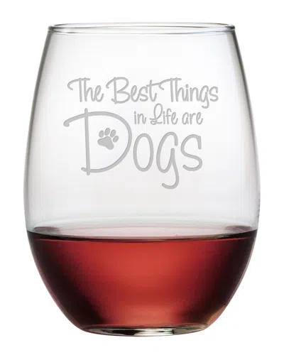Susquehanna Glass Best Things In Life Are Dogs 21oz Stemless Wine Glasses