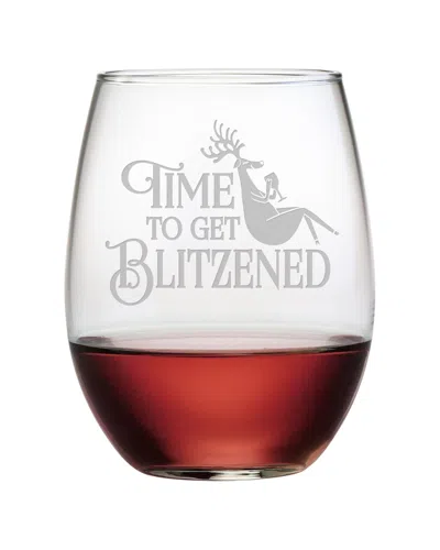 Susquehanna Glass Blitzened Set Of Four Stemless 21oz Wine Glasses
