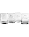 Susquehanna Glass Cat Tales Assortment Rocks Glass Set Of 4