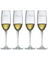 Susquehanna Glass Cheers Around The World Set Of 4 8oz Flutes