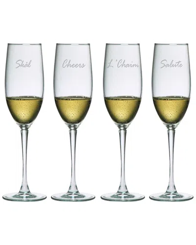 SUSQUEHANNA SUSQUEHANNA GLASS CHEERS AROUND THE WORLD SET OF 4 8OZ FLUTES