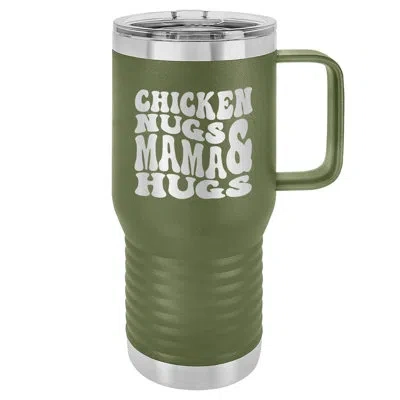 Susquehanna Glass Chicken Nugs 20oz.vacuum Insulated Stainless Steel Travel Mug In Olive Green