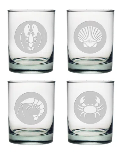 Susquehanna Glass Clambake Set Of 4 Double Old-fashioned Glasses