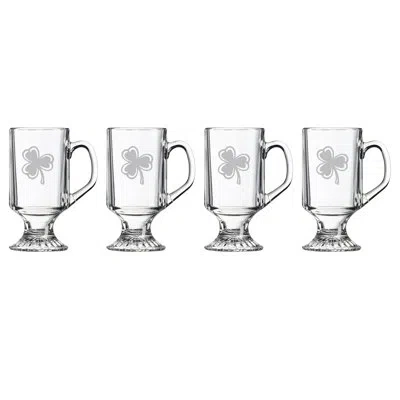 Susquehanna Glass Classic Shamrock Footed Coffee Mug In Clear