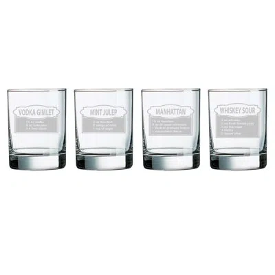 Susquehanna Glass Cocktail Hour 4 Piece Whiskey Glass Set In Clear