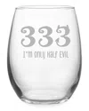 Susquehanna Glass Company Set Of 4 Half Evil Stemless Wine Glasses