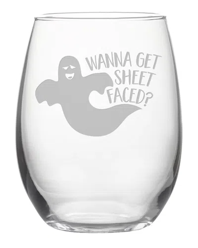 Susquehanna Glass Company Set Of 4 Sheet Faced Stemless Wine Glasses