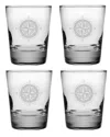 Susquehanna Glass Compass Set Of 4 Double Old-fashioned Glasses