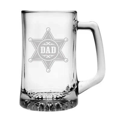 Susquehanna Glass Dad Star Badge Jumbo 25 Oz. Glass Beer Mug In Clear