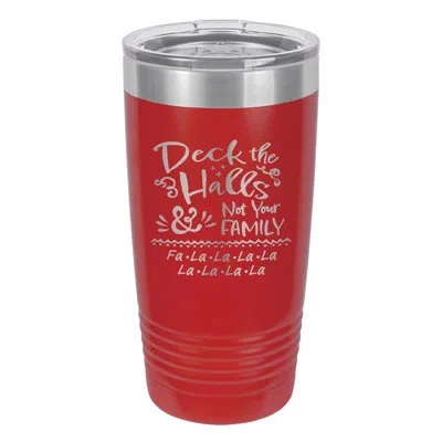 Susquehanna Glass Deck The Halls Red Insulated Tumbler & Lid