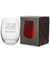 Susquehanna Glass Dnu Aur Discontinued  Last Name Stemless Wine & Gift Box