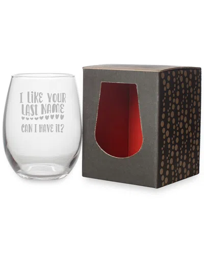 Susquehanna Glass Dnu Aur Discontinued  Last Name Stemless Wine & Gift Box