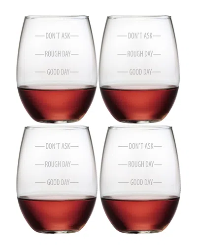 Susquehanna Glass Don't Ask Set Set Of Four 21oz Stemless Glasses