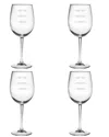 Susquehanna Glass Don't Ask Wine Set Of Four 19oz Stem Glasses