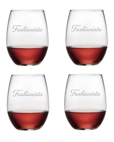 Susquehanna Glass Fashionista Set Of Four 21oz Stemless Glasses