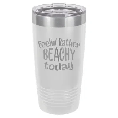 Susquehanna Glass Feelin'' Rather Beachy White Insulated Tumbler & Lid