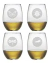 Susquehanna Glass Garden Guests Set Of 4 Stemless Glasses
