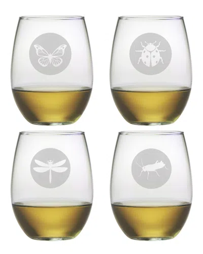 Susquehanna Glass Garden Guests Set Of 4 Stemless Glasses