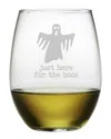 Susquehanna Glass Ghost Set Of Four 21oz Stemless Wine Glasses
