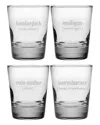 Susquehanna Glass Golf Lingo Set Of 4 Double Old Fashioned Glasses