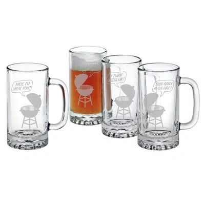 Susquehanna Glass Grill Talk Pub 4 Piece 16 Oz. Beer Mug Set In Clear