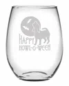 Susquehanna Glass Happy Howl-o-ween Set Of 4 21oz Stemless Wine Glasses