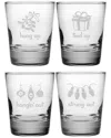 Susquehanna Glass Holidays Hang Ups Set Of 4 Glasses 13.25oz