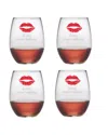 Susquehanna Glass Hottie Times Infinity Set Of 4 Stemless Glasses