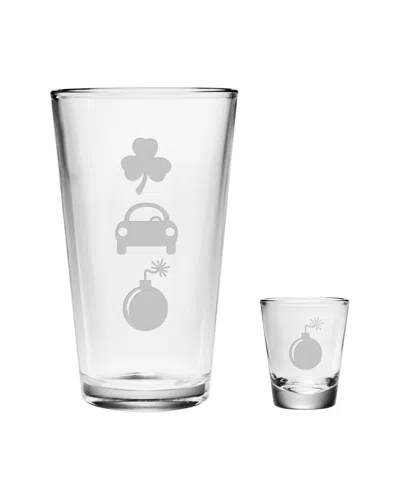 Susquehanna Glass Irish Car Bomb 2pc 16oz Pint & 2oz Shot Glass Set
