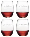 Susquehanna Glass Je T'aime Set Of 4 21oz Stemless Wines