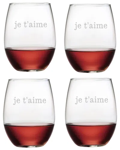 Susquehanna Glass Je T'aime Set Of 4 21oz Stemless Wines
