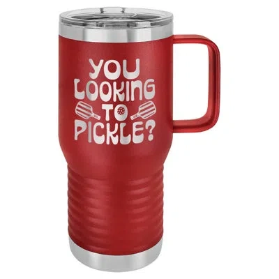 Susquehanna Glass Looking To Pickle 20oz.vacuum Insulated Stainless Steel Travel Mug In Maroon