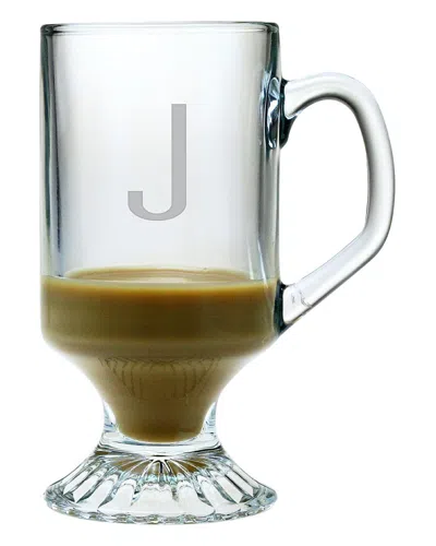 Susquehanna Glass Monogrammed Set Of 4 Block Coffee Mugs