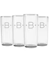 Susquehanna Glass Monogrammed Set Of 4 Dot Slim Hi Ball Glass Monogrammedes
