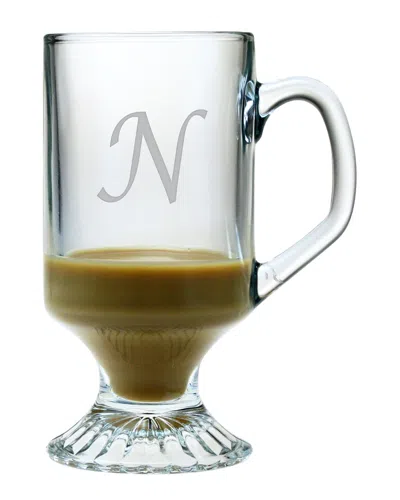 Susquehanna Glass Monogrammed Set Of Four 10oz Coffee Mugs