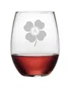 Susquehanna Glass Monogrammed Set Of Four 16oz Clover Pint Glass Monogrammedes, (a-z)