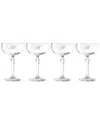 Susquehanna Glass Monogrammed Set Of Four Champlain Cocktail Coupes, (a-z)
