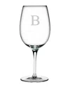 SUSQUEHANNA GLASS SUSQUEHANNA GLASS MONOGRAMMED SET OF FOUR LUIGI BORMOLI BLOCK WINE GLASS MONOGRAMMEDES, (A-Z)