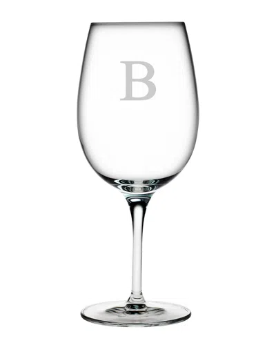 Susquehanna Glass Monogrammed Set Of Four Luigi Bormoli Block Wine Glass Monogrammedes, (a-z) In Transparent