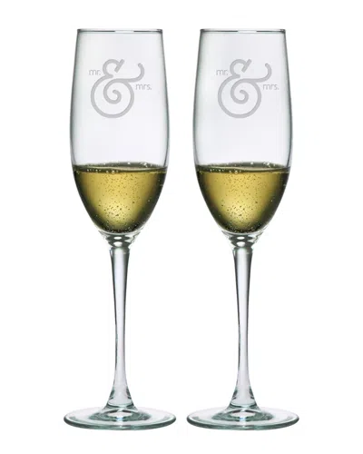 Susquehanna Glass Mr. And Mrs. Set Of Two 8oz Flutes