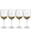 Susquehanna Glass Musical Notes Set Of 4 Wine Glasses