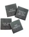 Susquehanna Glass Naughty Christmas Set Of Four Slate Coasters