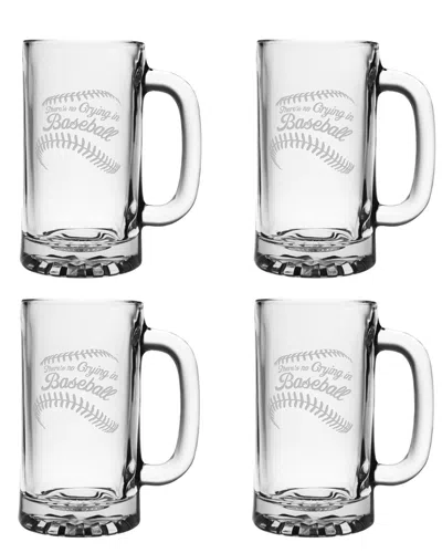 SUSQUEHANNA SUSQUEHANNA GLASS NO CRYING IN BASEBALL SET OF FOUR 16OZ MUGS