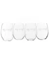 Susquehanna Glass Oy Vey Set Of Four 21oz Stemless Glasses