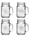Susquehanna Glass Pet Names Set Of 4 16oz Mason Jars