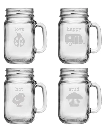 Susquehanna Glass Pet Names Set Of 4 16oz Mason Jars