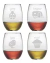 Susquehanna Glass Pet Names Set Of 4 21oz Stemless Glasses