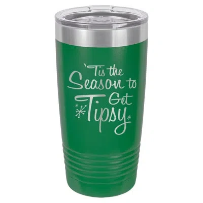 Susquehanna Glass Season To Get Tipsy Green Insulated Tumbler & Lid