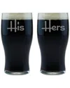 Susquehanna Glass Set Of 2 His & Hers Classic Pub Glasses